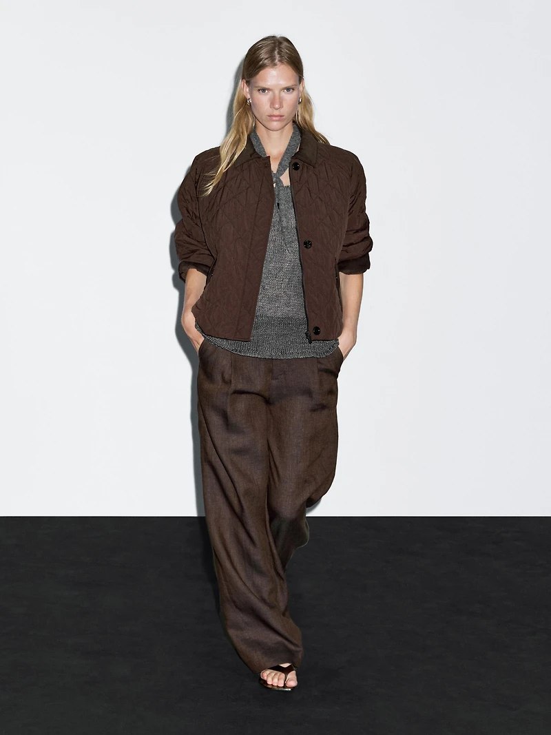 Short lightweight jacket with corduroy detail