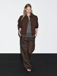 Short lightweight jacket with corduroy detail