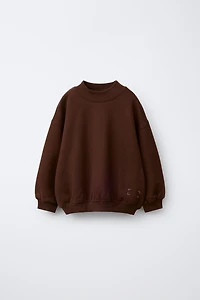 PLAIN MOCK NECK SWEATSHIRT