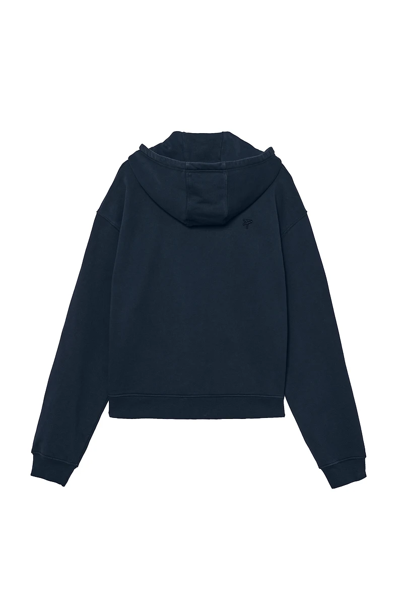 CROPPED FIT ZIPPER HOODIE SWEATSHIRT