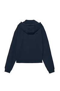 CROPPED FIT ZIPPER HOODIE SWEATSHIRT