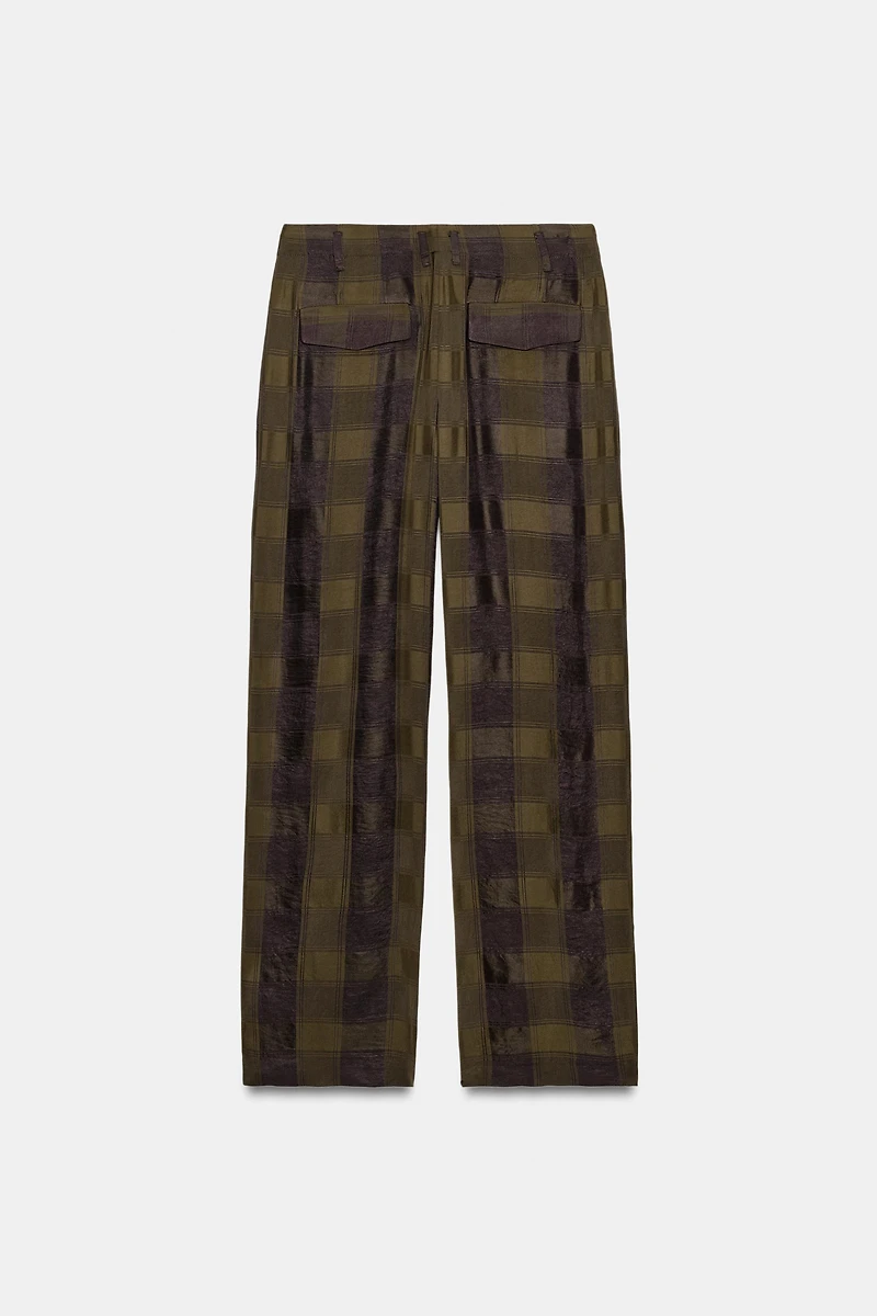 ZW COLLECTION FLOWY PLAID PANTS