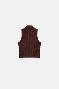 STRIPED ZIPPER VEST