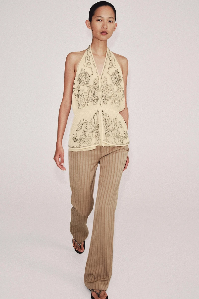 ZW COLLECTION LIMITED EDITION EMBROIDERED HALTER TOP