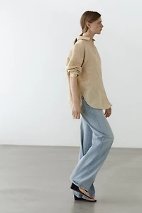 100% linen striped shirt