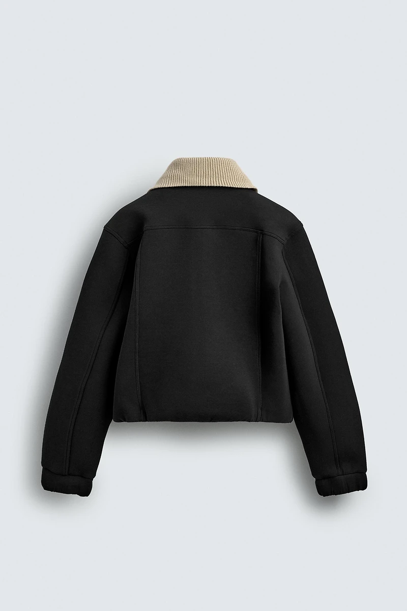 BLOUSON TECHNIQUE COL EN CONTRASTE