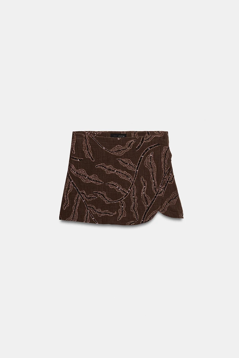 SEQUIN WRAP SKORT