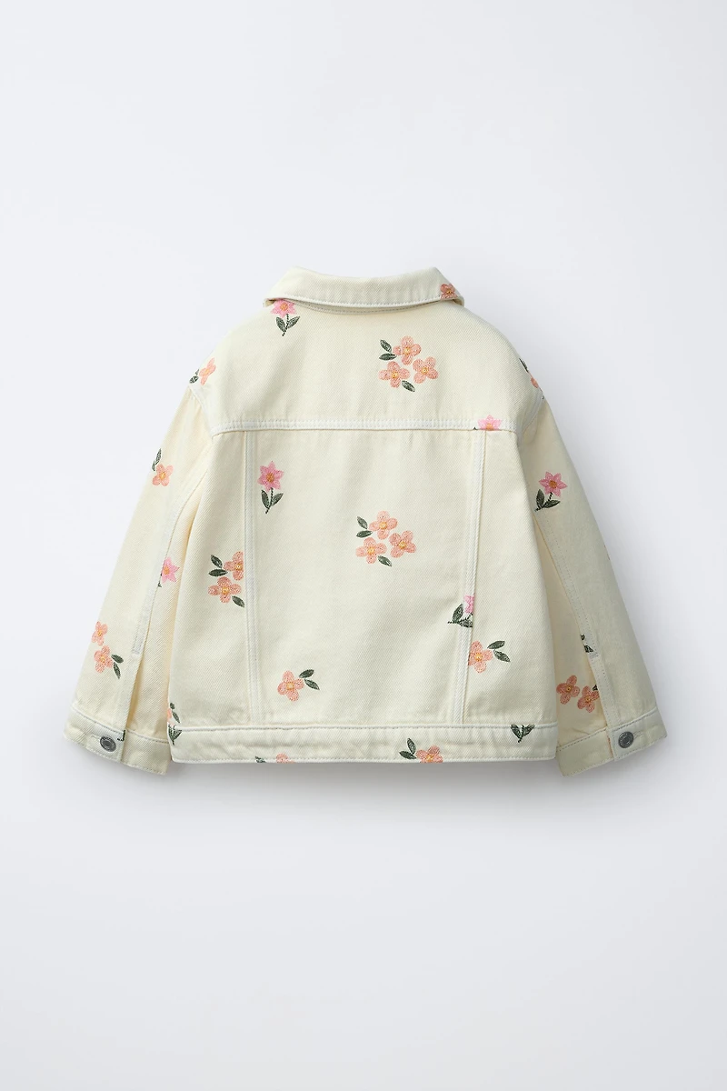 EMBROIDERED FLORAL TWILL JACKET