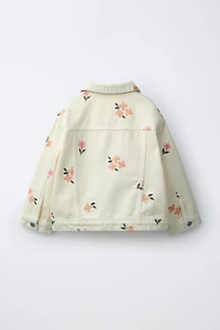 EMBROIDERED FLORAL TWILL JACKET