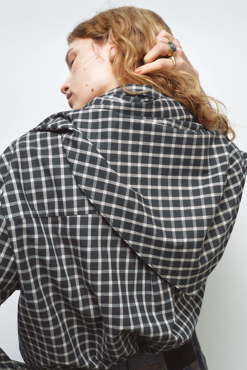 PLAID SHIRT WITH SCARF ZW COLLECTION