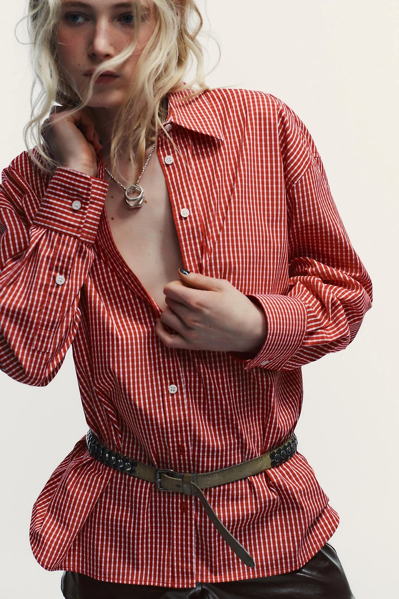 OVERSIZED PLAID POPLIN SHIRT