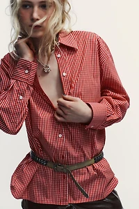 OVERSIZED PLAID POPLIN SHIRT