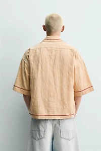 CHEMISE BOX FIT JACQUARD BRODERIES