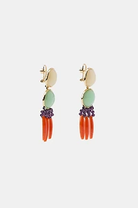 DOUBLE RESIN BEAD EARRINGS