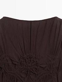 Flowing midi dress with gathered detail