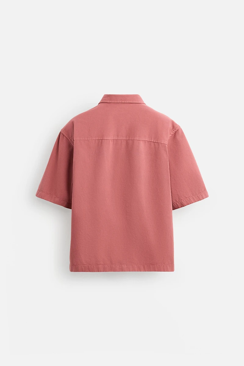 EMBROIDERED TEXTURED OVERSHIRT