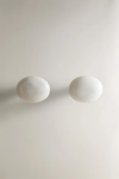 SET OF OVAL MARBLE KNOBS (SET OF 2)