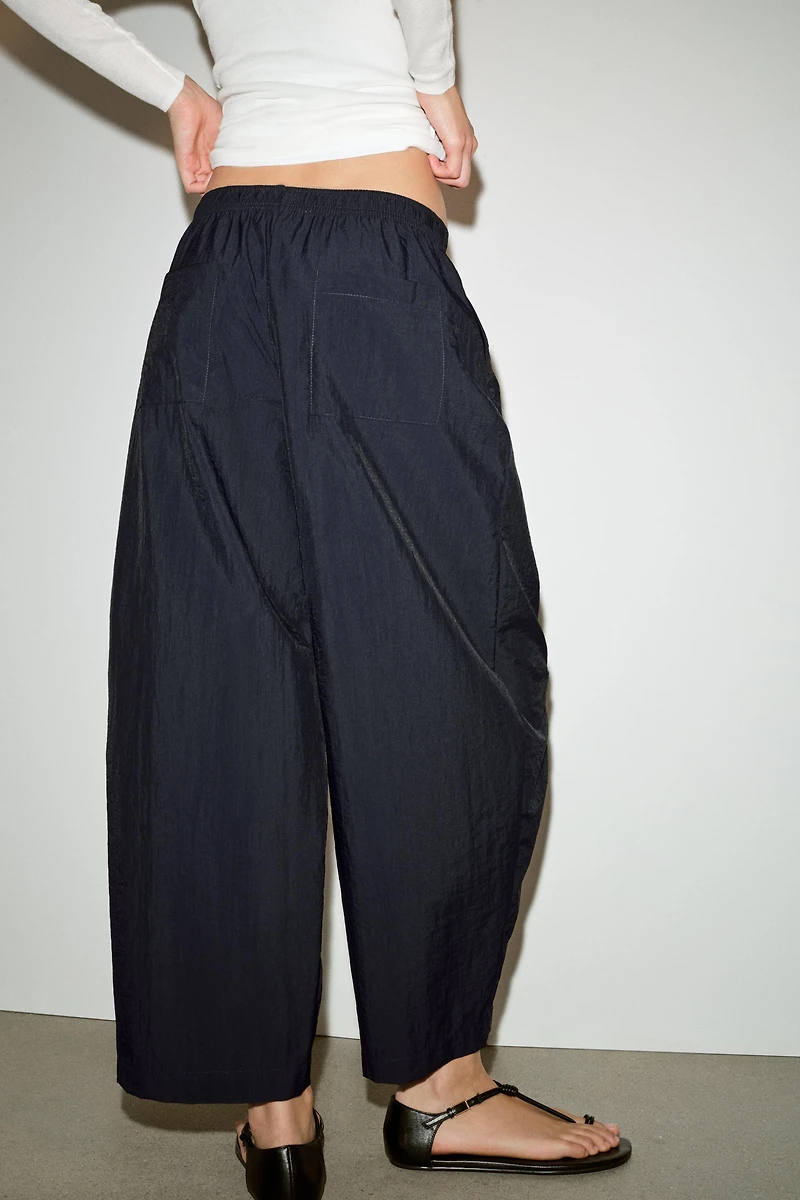 PANTALON BARREL À TAILLE ÉLASTIQUE