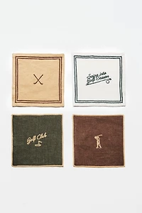 PACK OF LINEN GOLF COASTERS (PACK OF 4)