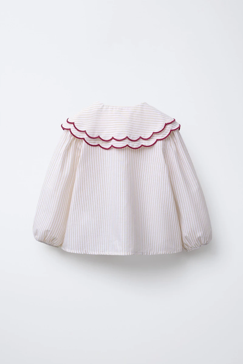 DOUBLE COLLAR STRIPED SHIRT