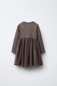 FLORAL RIBBED DRESS