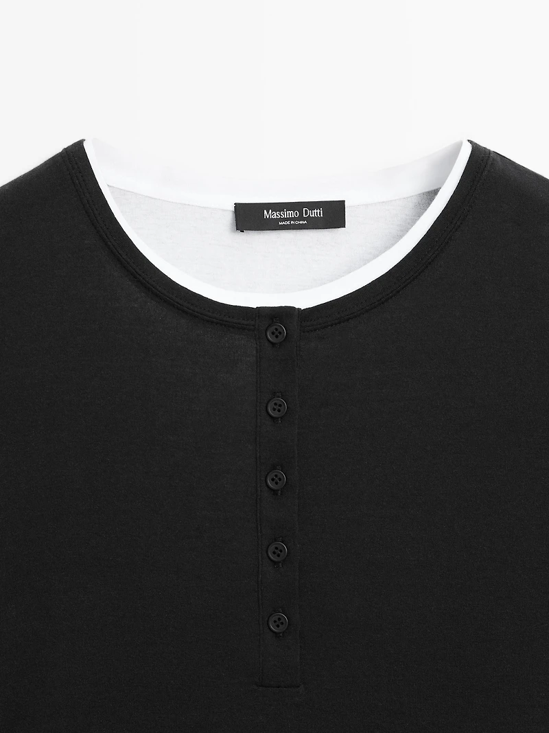 Layered Henley T-shirt