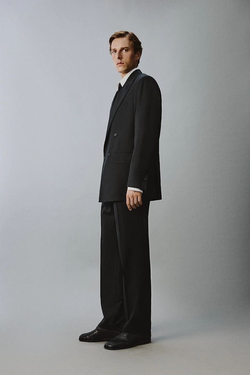 PANTALON PLISSÉ DE COSTUME 100% LAINE