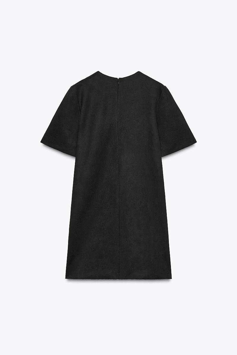 FAUX SUEDE STUDDED DRESS