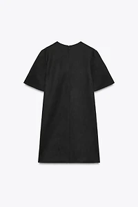 FAUX SUEDE STUDDED DRESS