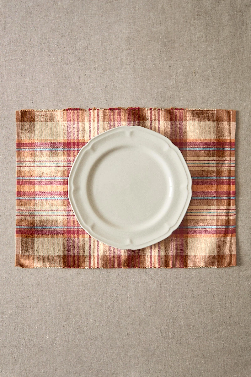 SET OF CHECK COTTON PLACEMATS (SET 2)