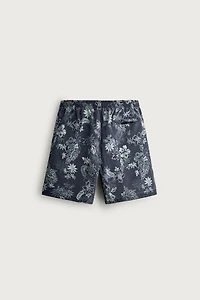 FLORAL PRINT LONGLINE SWIM SHORTS