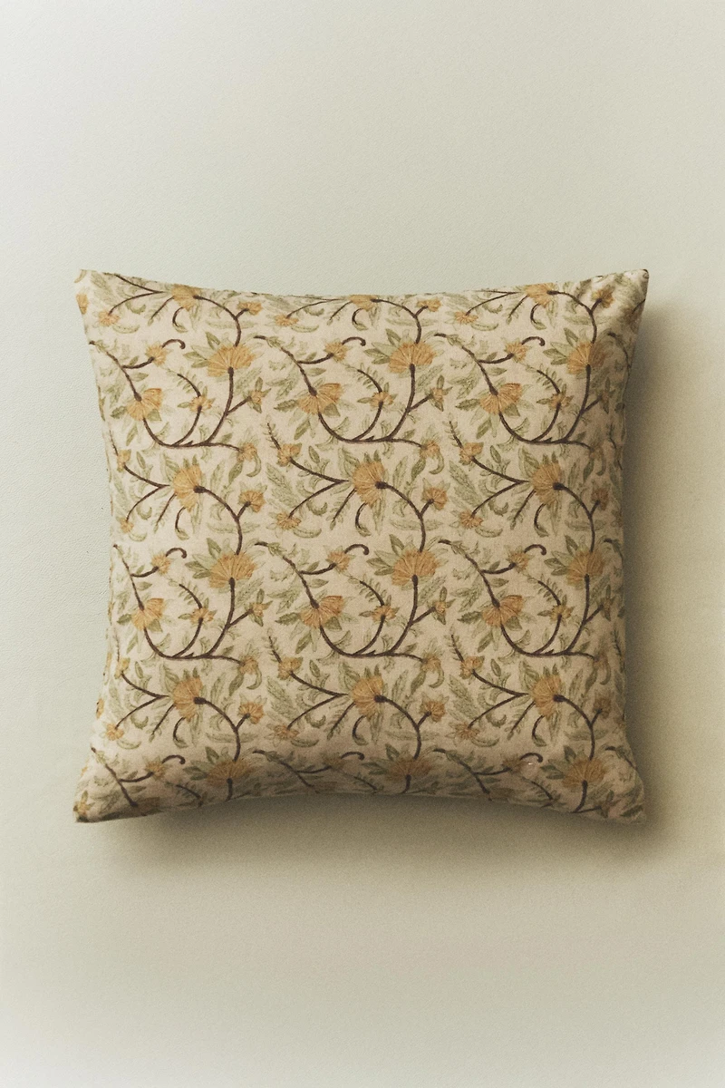 HOUSSE DE COUSSIN FLEURS