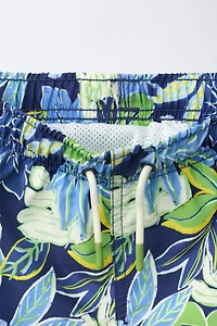 6-14 YEARS/ LEAF PRINT SWIM SHORTS