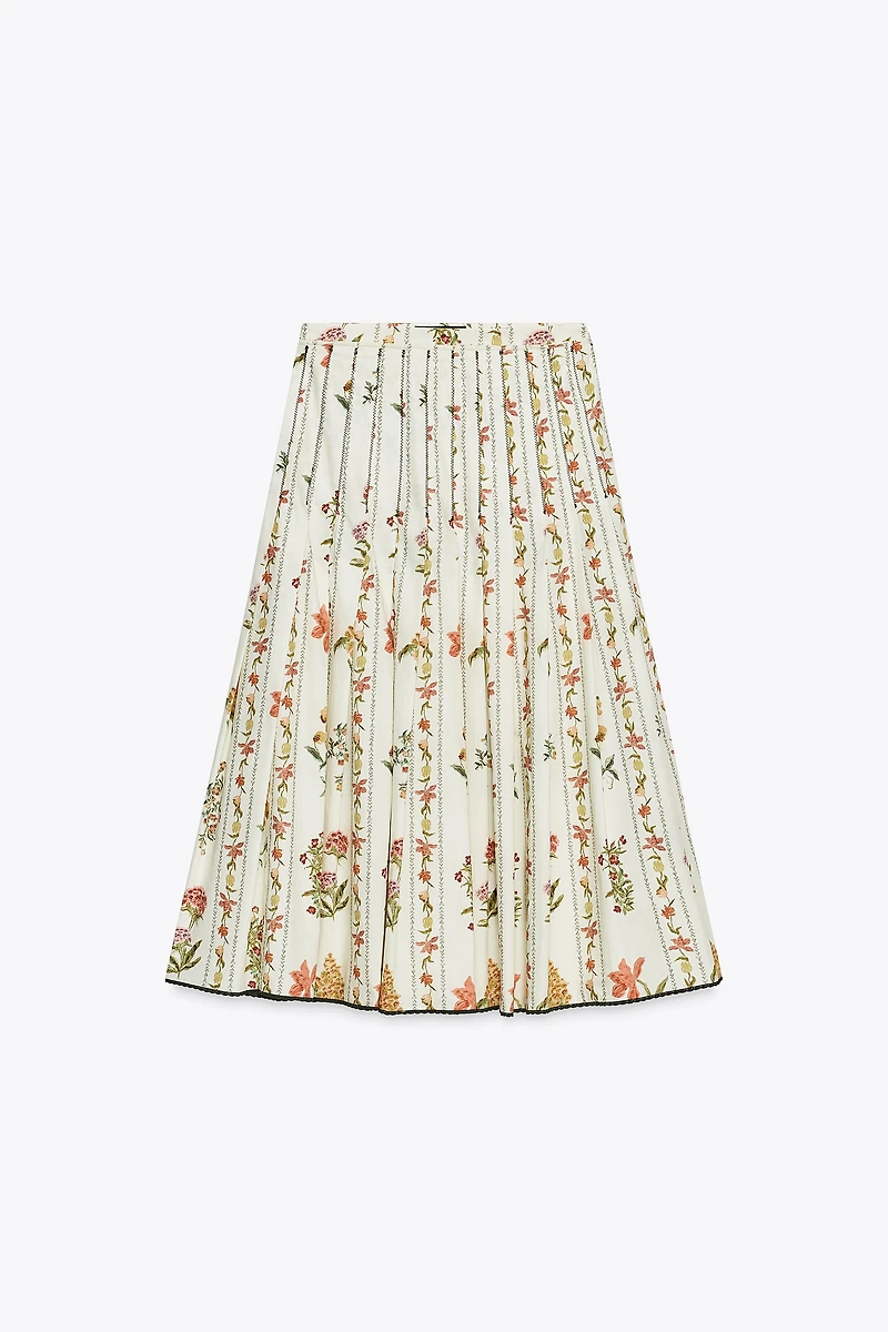ZW COLLECTION FLORAL PLEATED SKIRT