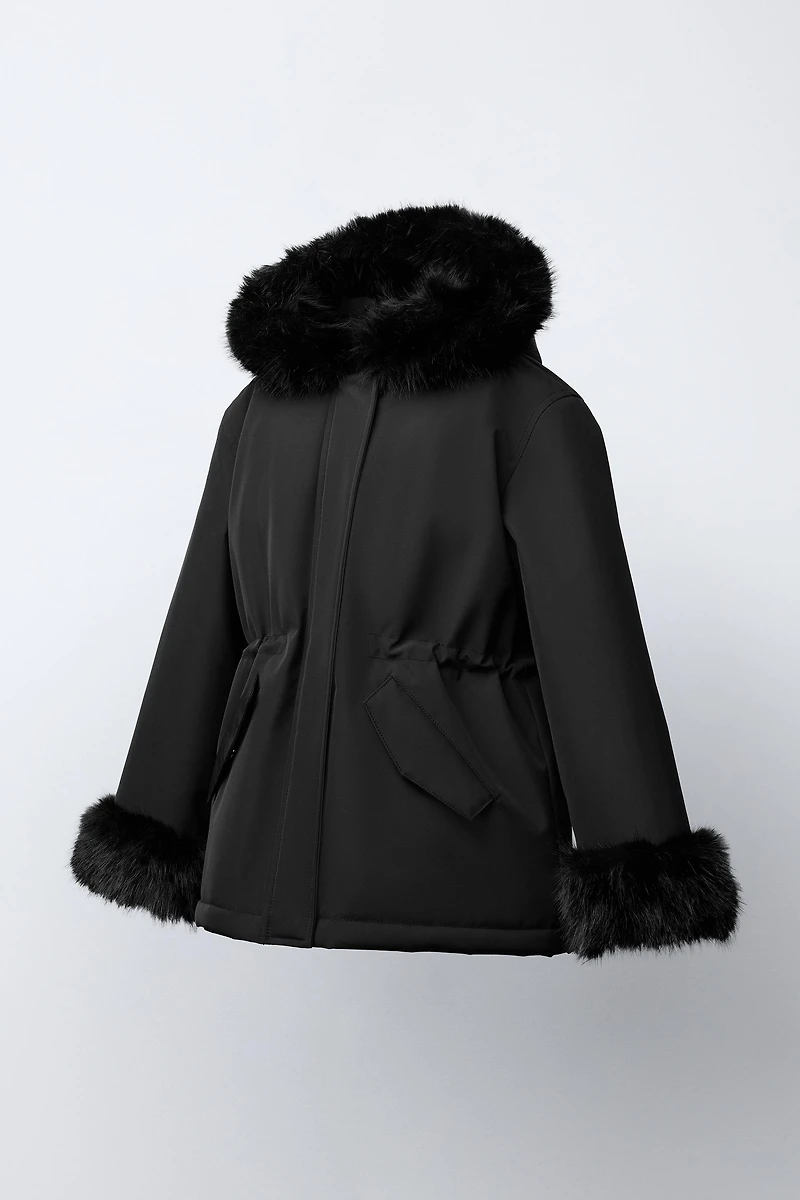 FAUX FUR HOODED PARKA