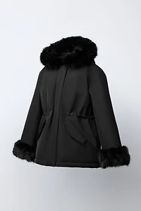 FAUX FUR HOODED PARKA