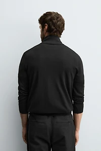 100% WOOL QUARTER-ZIP SWEATER