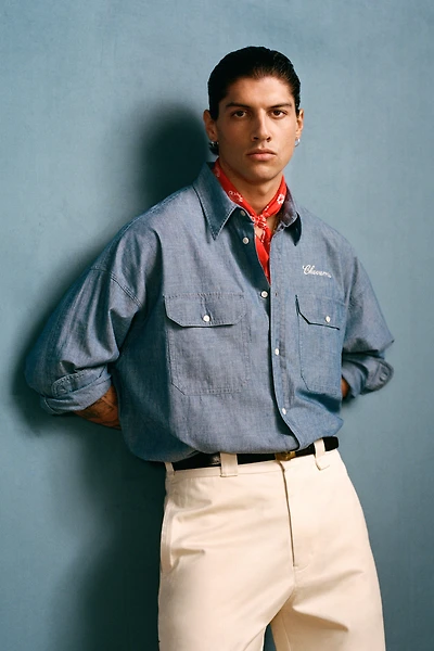 EMBROIDERED BOXY FIT CHAMBRAY SHIRT WILLY CHAVARRIA X ZARA