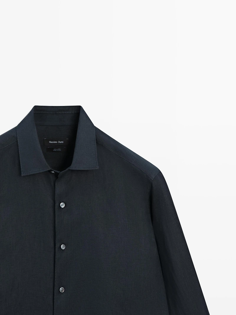 Extra fine regular fit linen shirt