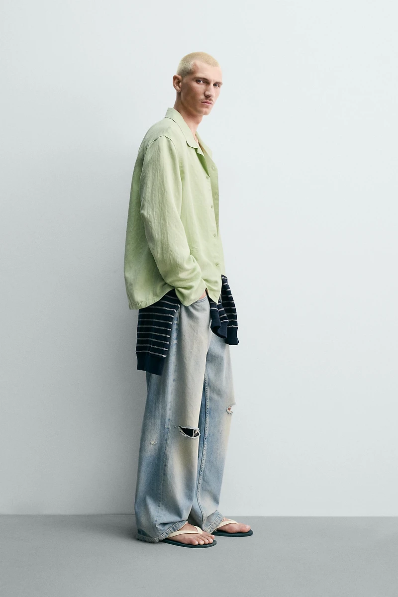 FLUID RELAXED FIT IRREGULAR EFFECT SHIRT