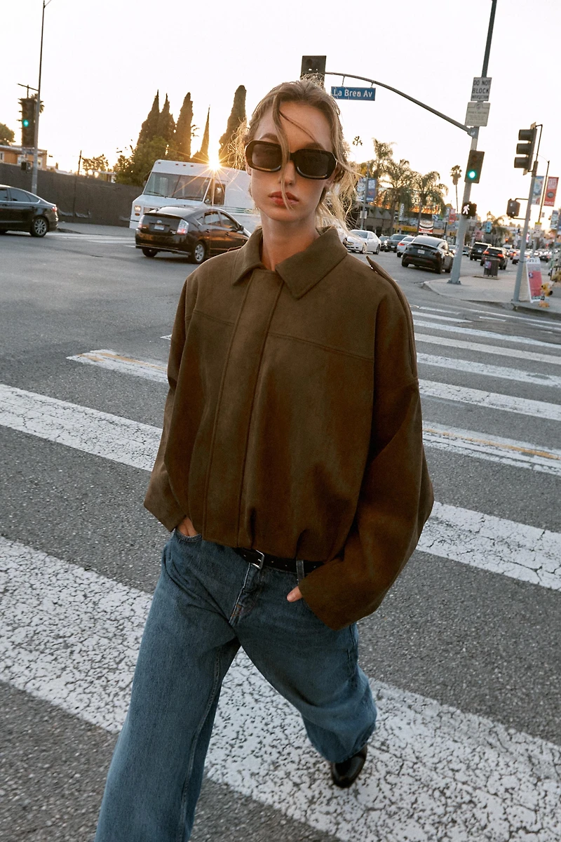 VESTE BOMBER EFFET DAIM