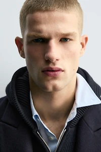 TEXTURED WOOL BLEND COAT