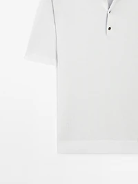 Short sleeve knit polo shirt