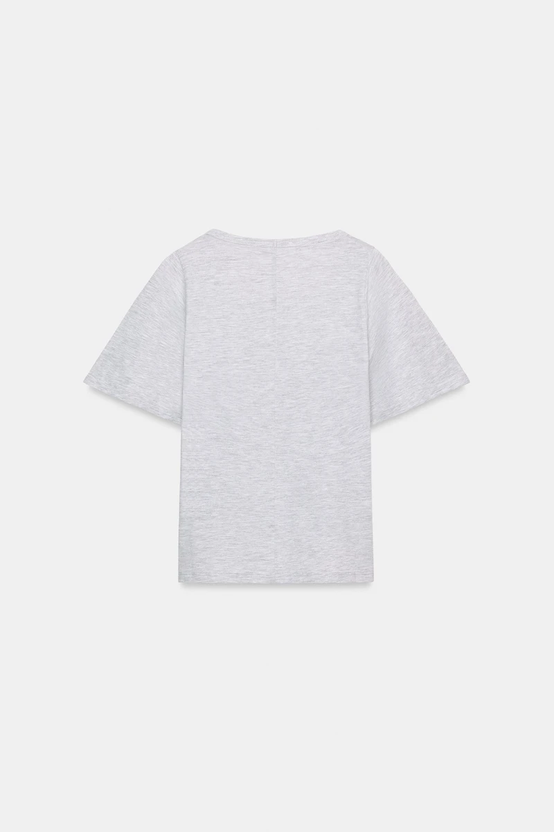 SHORT SLEEVE POT NECK T-SHIRT