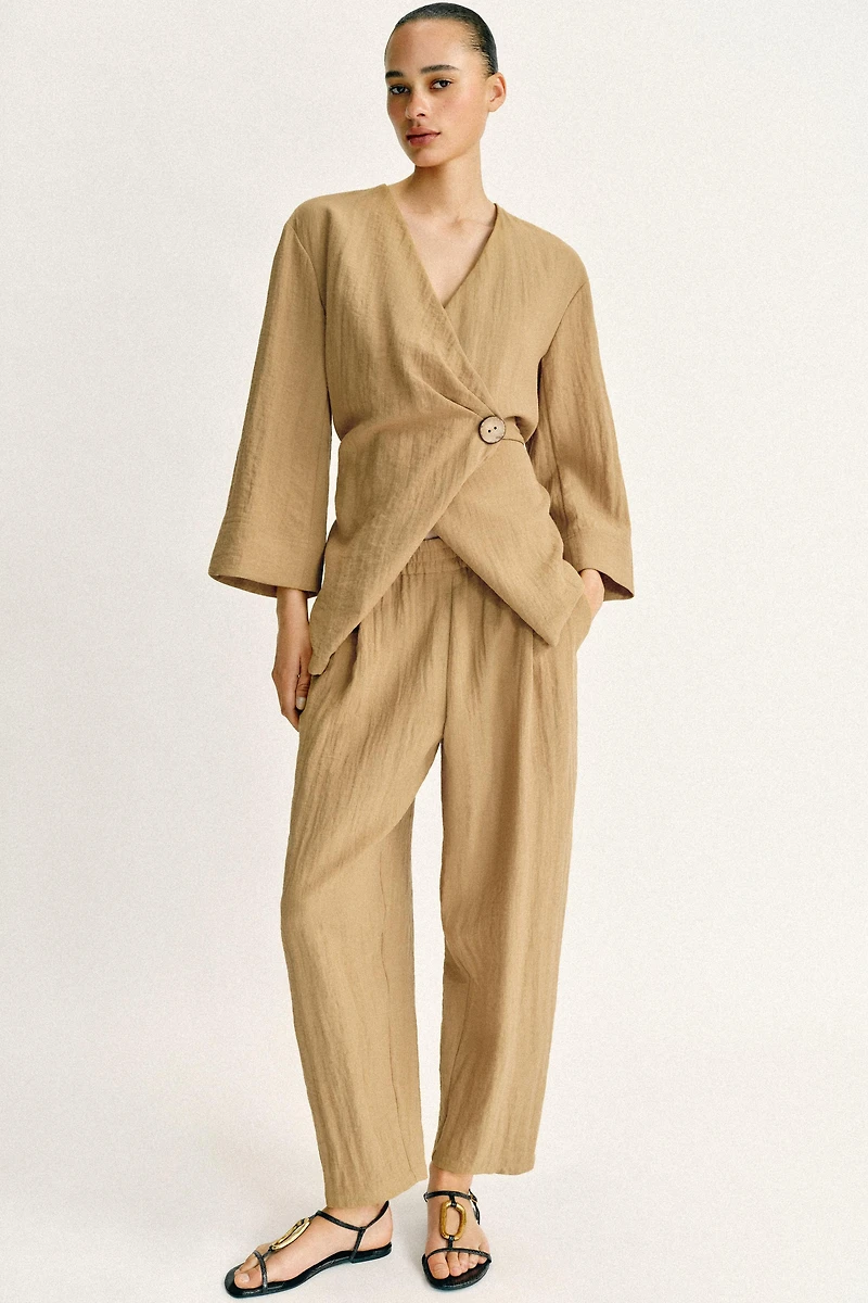 PANTALON FLUIDE TAILLE ÉLASTIQUE ENSEMBLE