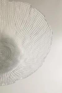GLASS SALAD BOWL WITH RAISED DETAIL