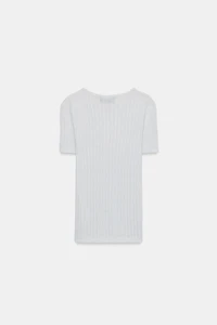 METALLIC THREAD RIB KNIT TOP