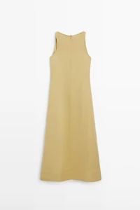 Linen halter midi dress