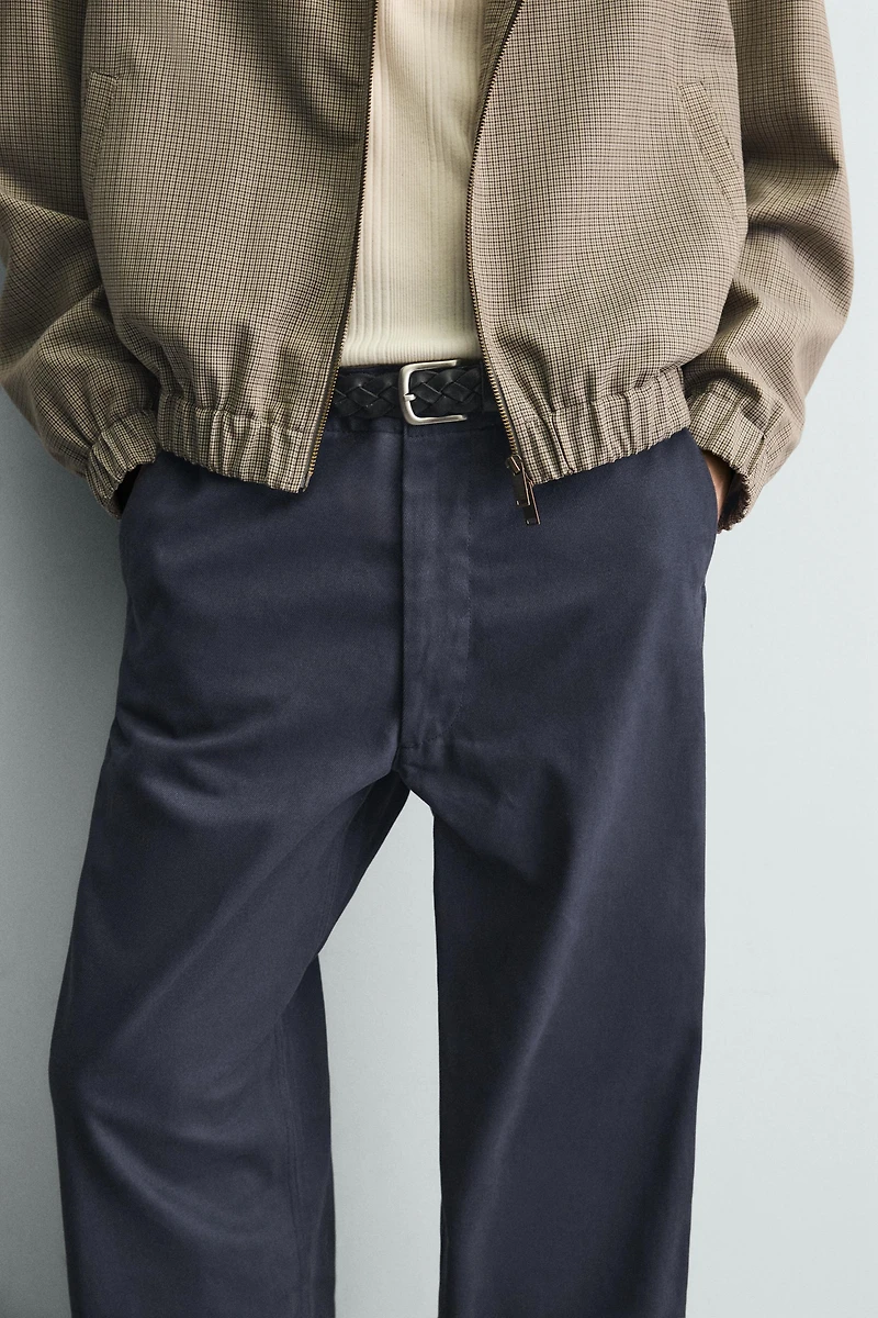RELAXED FIT CHINO PANTS WITH BELT LOOPS