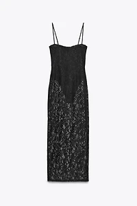 ROBE MIDI DENTELLE À ARMATURES